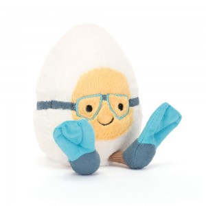 Peluche Jellycat Amuseables Boiled Egg Scuba,14cm x 9cm x 4cm Branco | Portugal RKZYX-6054