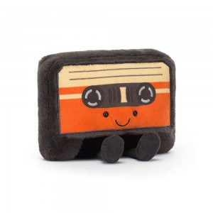 Peluche Jellycat Amuseables Cassette Tape,20cm x 18cm x 7cm Pretas | Portugal QAWHD-0168