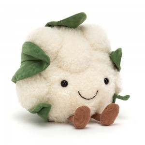 Peluche Jellycat Amuseables Cauliflower,20cm x 17cm x 13cm Branco | Portugal BGSYA-8176