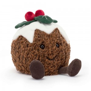 Peluche Jellycat Amuseables Christmas Pudding,17cm x 13cm x 12cm Marrom | Portugal JGOWQ-3247