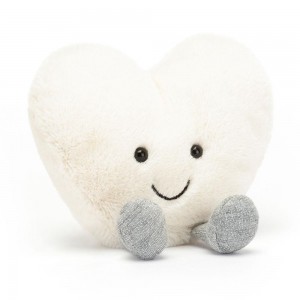 Peluche Jellycat Amuseables Cream Heart,11cm x 12cm x 4cm Branco | Portugal IOHTK-0751