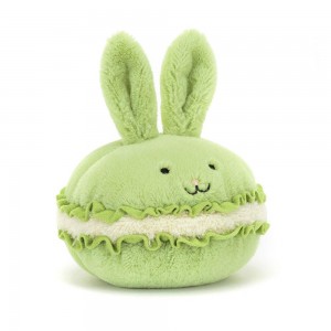 Peluche Jellycat Amuseables Dainty Dessert Coelhinha Macaron,12cm x 12cm x 12cm Verdes | Portugal HWURM-3047