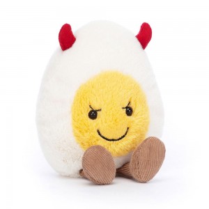 Peluche Jellycat Amuseables Devilled Egg,14cm x 9cm x 4cm Branco | Portugal ENMGP-6829