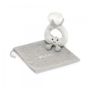 Peluche Jellycat Amuseables Diamond Ring with Personalised,20cm x 12cm x 5cm Cinzentas | Portugal WRNOH-4031