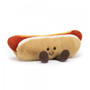Peluche Jellycat Amuseables Hot Dog,11cm x 25cm x 8cm Bege | Portugal KXEZT-7013