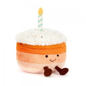Peluche Jellycat Amuseables Jellina Birthday Cake,13cm x 15cm x 15cm Laranja | Portugal DNVQK-0815