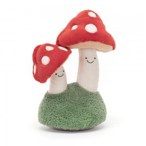 Peluche Jellycat Amuseables Pair of Toadstools,25cm x 13cm x 11cm Vermelhas | Portugal VWJOB-8504