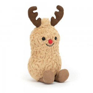 Peluche Jellycat Amuseables Peanut Reindeer,15cm x 7cm x 6cm Bege | Portugal SVPJB-8097