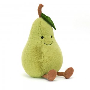 Peluche Jellycat Amuseables Pear,24cm x 13cm x 12cm Verdes | Portugal VRICN-1845