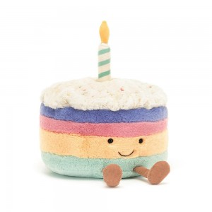 Peluche Jellycat Amuseables Rainbow Birthday Cake,26cm x 21cm x 21cm Azuis | Portugal IZVRS-5289