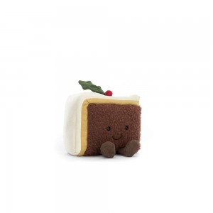 Peluche Jellycat Amuseables Slice of Christmas Cake,12cm x 13cm x 8cm Marrom | Portugal QCMLA-2698