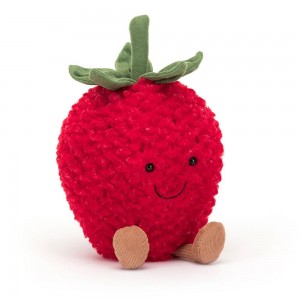 Peluche Jellycat Amuseables Strawberry,20cm x 13cm x 9cm Vermelhas | Portugal NZOHU-1026