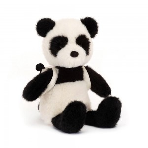 Peluche Jellycat Backpack Panda,22cm x 9cm x 8cm Pretas | Portugal EUGYT-2647