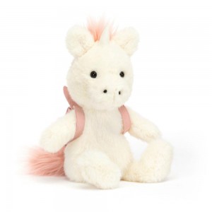 Peluche Jellycat Backpack Unicorn,22cm x 9cm x 8cm Branco | Portugal XMRHY-6982