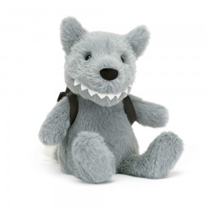 Peluche Jellycat Backpack Wolf,22cm x 9cm x 8cm Cinzentas | Portugal ZPFXV-3192