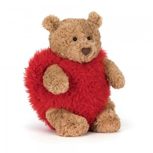 Peluche Jellycat Bartholomew Bear 'Heartthrob',26cm x 12cm x 8cm Marrom | Portugal EZXGM-2194