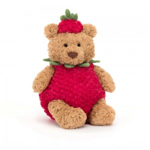 Peluche Jellycat Bartholomew Bear Strawberry,26cm x 12cm x 8cm Marrom | Portugal MVXKR-4827