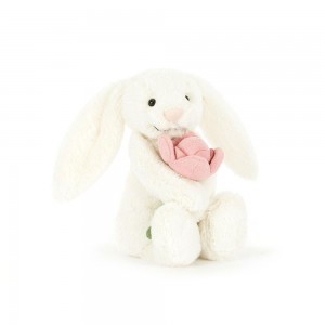 Peluche Jellycat Bashful Coelhinha 'Peony',7.1in x 3.5in x 3.1in Branco | Portugal ZVYLT-1257