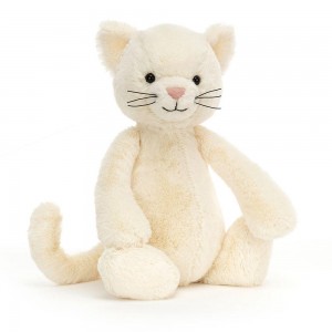 Peluche Jellycat Bashful Cream Kitten,31cm x 12cm x 9cm Branco | Portugal ESVAO-7268