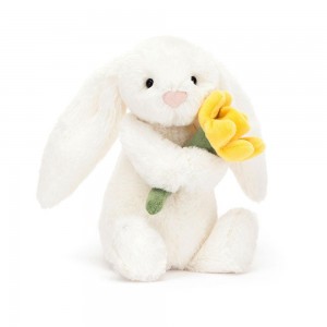 Peluche Jellycat Bashful Daffodil Coelhinha,18cm x 9cm x 8cm Branco | Portugal ZGAPW-8154