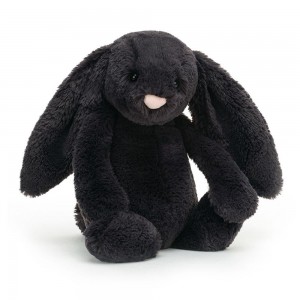 Peluche Jellycat Bashful Inky Coelhinha,31cm x 12cm x 9cm Pretas | Portugal HLMZT-2841