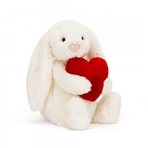 Peluche Jellycat Bashful Love Heart Coelhinha,31cm x 12cm x 9cm Branco | Portugal OUXPZ-3790
