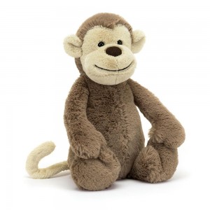 Peluche Jellycat Bashful Monkey,31cm x 12cm x 9cm Marrom | Portugal BWRNI-0164