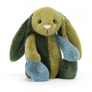Peluche Jellycat Bashful Patchwork Basil Coelhinha,31cm x 12cm x 9cm Verdes | Portugal ZRLFP-3024