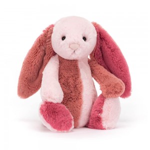 Peluche Jellycat Bashful Patchwork Coralia Coelhinha,31cm x 12cm x 9cm Rosa | Portugal LSZBN-9720