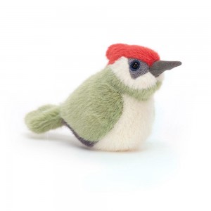 Peluche Jellycat Birdling Woodpecker,10cm x 7cm x 9cm Verdes | Portugal APVUG-9085