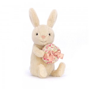 Peluche Jellycat Bonnie Coelhinha with Egg,18cm x 8cm x 6cm Bege | Portugal HYVME-9238