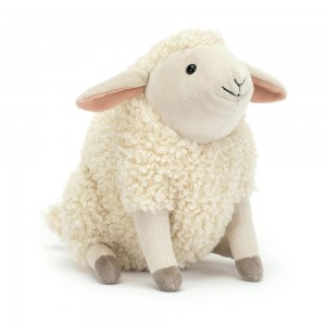 Peluche Jellycat Burly Boo Sheep,20cm x 11cm x 14cm Branco | Portugal VYOFQ-9637