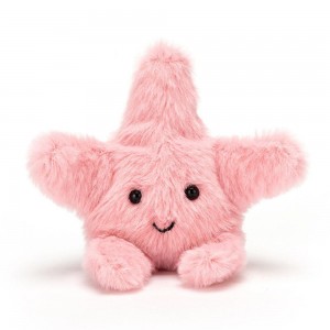 Peluche Jellycat Fluffy Starfish,10cm x 7cm x 4cm Rosa | Portugal MQYJZ-3819