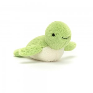 Peluche Jellycat Fluffy Turtle,7cm x 5cm x 9cm Verdes | Portugal YEVNT-6514