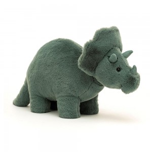 Peluche Jellycat Fossilly Triceratops,6.7in x 4.7in x 11.4in Verdes | Portugal EJXAL-1548