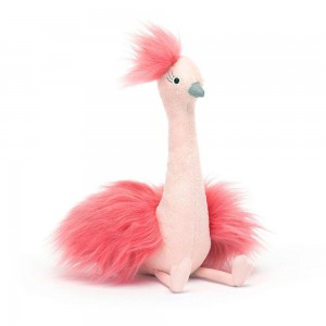 Peluche Jellycat Fou Fou Ostrich,31cm x 14cm x 15cm Rosa | Portugal REHSU-3129