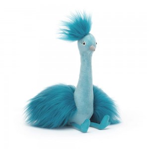 Peluche Jellycat Fou Fou Peacock,31cm x 14cm x 15cm Azuis | Portugal AGBJR-5362