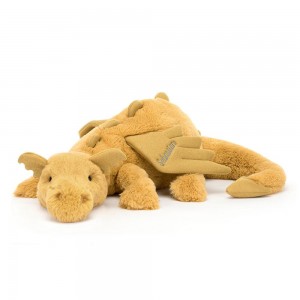 Peluche Jellycat Golden Dragon Huge,19cm x 20cm x 66cm Amarelas | Portugal YBOFH-5714