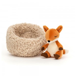 Peluche Jellycat Hibernating Fox,9cm x 13cm x 13cm Laranja | Portugal UKWOV-0856
