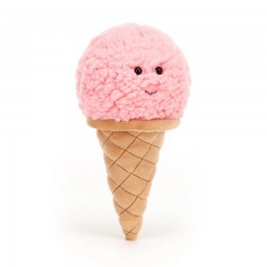 Peluche Jellycat Irresistible Ice Cream Strawberry,17cm x 8cm x 7cm Rosa | Portugal ZSVPU-5439