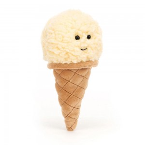 Peluche Jellycat Irresistible Ice Cream Vanilla,17cm x 8cm x 7cm Branco | Portugal ENIGV-2956