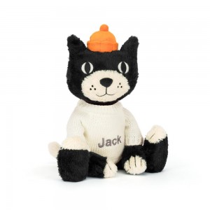 Peluche Jellycat Jack with Cream Jumper,32cm x 11cm x 9cm Pretas | Portugal ZQTJY-0387