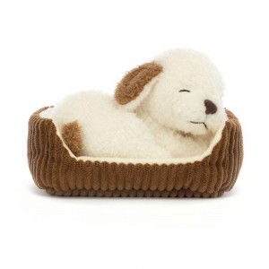 Peluche Jellycat Napping Nipper Dog,3.9in x 5.9in x 4.7in Bege | Portugal RPUGV-5028