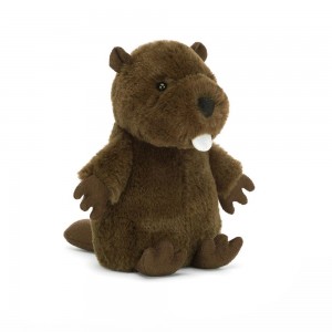 Peluche Jellycat Nippit Beaver,14cm x 7cm x 6cm Marrom | Portugal SRNCV-2098