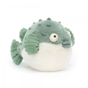 Peluche Jellycat Pacey Pufferfish,16cm x 12cm x 23cm Verdes | Portugal RXIKM-5342