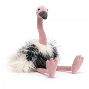 Peluche Jellycat Ramonda Ostrich,55cm x 15cm x 15cm Rosa | Portugal WCLAP-8460