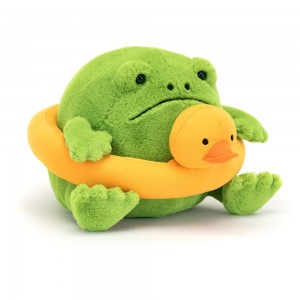 Peluche Jellycat Ricky Rain Frog Rubber Ring,15cm x 17cm x 18cm Verdes | Portugal JPRYM-7312