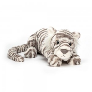 Peluche Jellycat Sacha Snow Tiger,13cm x 14cm x 36cm Branco | Portugal LQXAN-0438