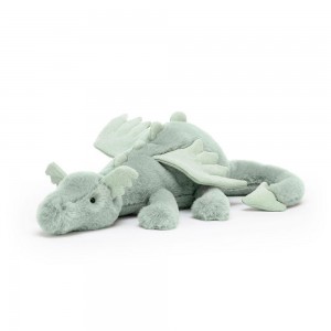 Peluche Jellycat Sage Dragon,12cm x 14cm x 50cm Verdes | Portugal TKVSA-4561