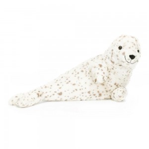 Peluche Jellycat Sigmund Seal,19cm x 11cm x 33cm Branco | Portugal PWMFI-1706